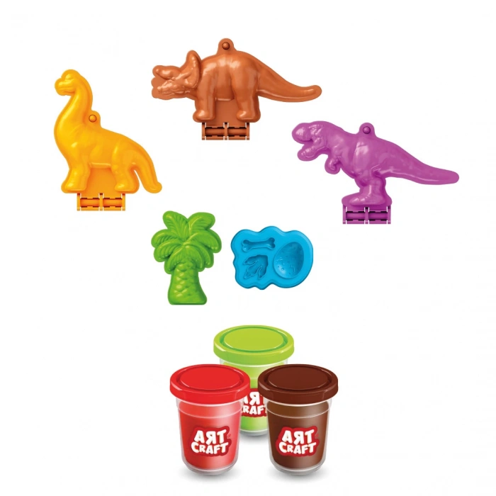 Dinozorlar Oyun Hamur Seti 168 Gr. - Oyun Hamuru Seti - Hamur Setleri - Hamur Kalıpları - Doğal Oyun Hamuru