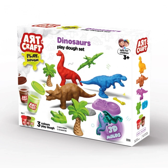 Dinozorlar Oyun Hamur Seti 168 Gr. - Oyun Hamuru Seti - Hamur Setleri - Hamur Kalıpları - Doğal Oyun Hamuru