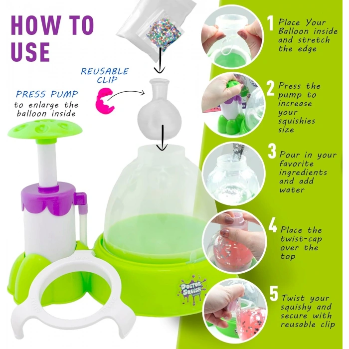 Doctor Squish Maker Station, Parlak Simli Sukuşi Yapım Seti - Slime Yapma Seti - Doktor Sukuşi - Sukuşi Yap Oyuncak