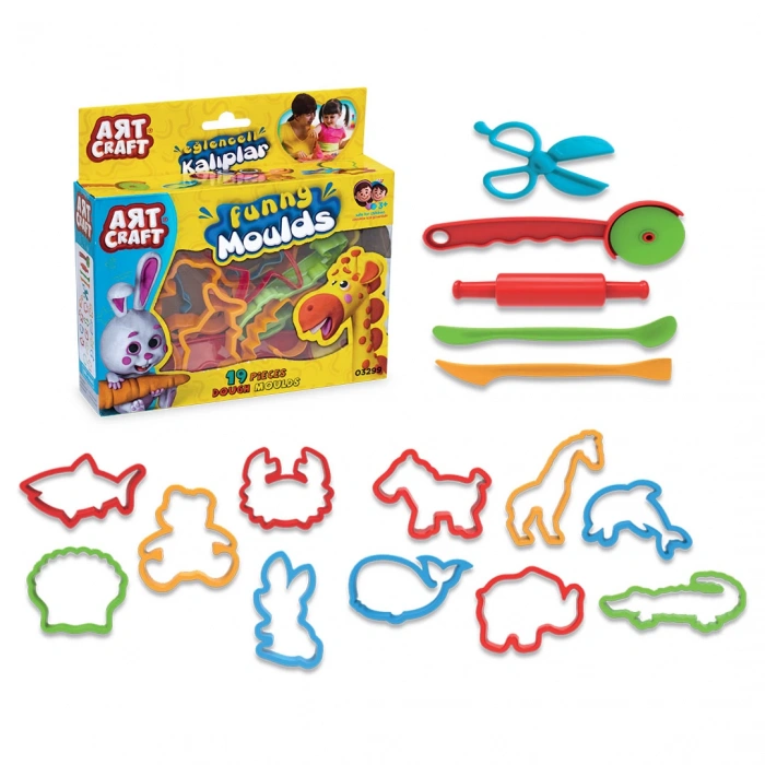 Eğlenceli Kalıplar Oyun Hamuru Kalıpları 19 Parça - Oyun Hamuru Seti - Hamur Setleri - Hamur Kalıpları