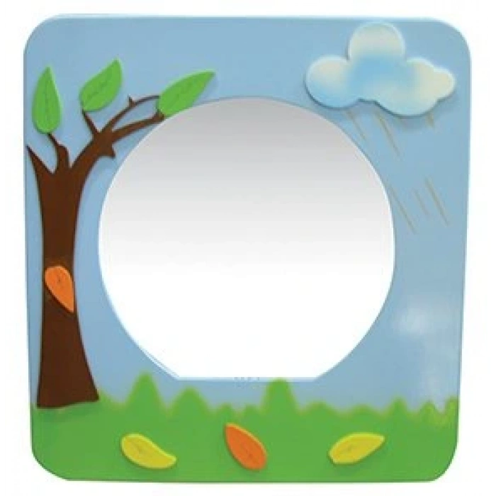 Sonbahar Mevsimi Lavabo Aynası - Anaokulu Lavabo Aynası - Ahşap Ayna - Okul İçin Ayna