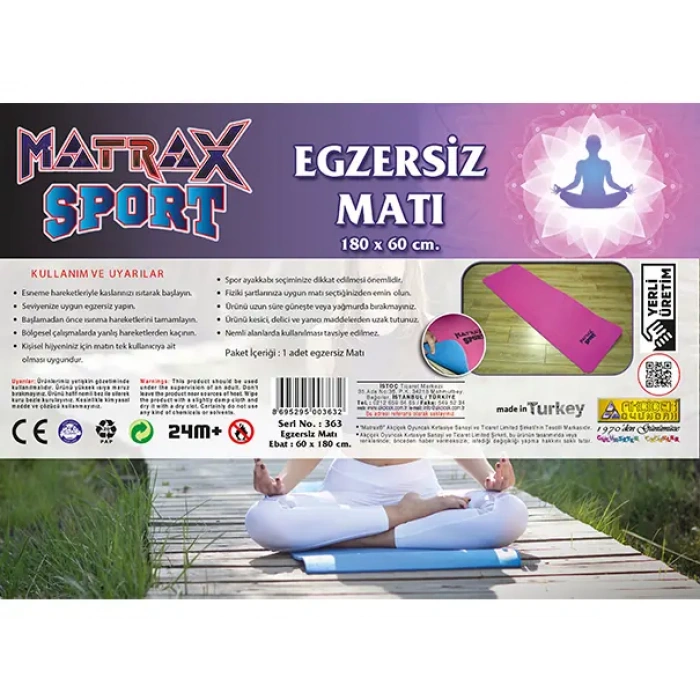 Eva Matı Egzersiz Matı 180 x 60 cm. 2 Katlı Egzersiz Halısı - Spor Minderi - Spor Oyuncakları