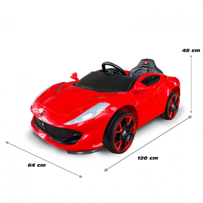 Favori GT Kırmızı Uzaktan Kumandalı 4X2 12 Volt Akülü Araba - RC Ferrari Akülü Araba