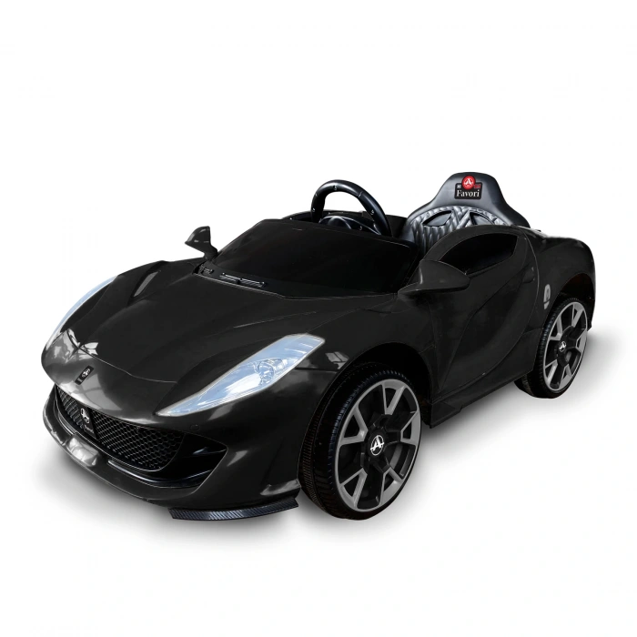 Favori GT Siyah Uzaktan Kumandalı 4X2 12 Volt Akülü Araba - RC Ferrari Akülü Araba