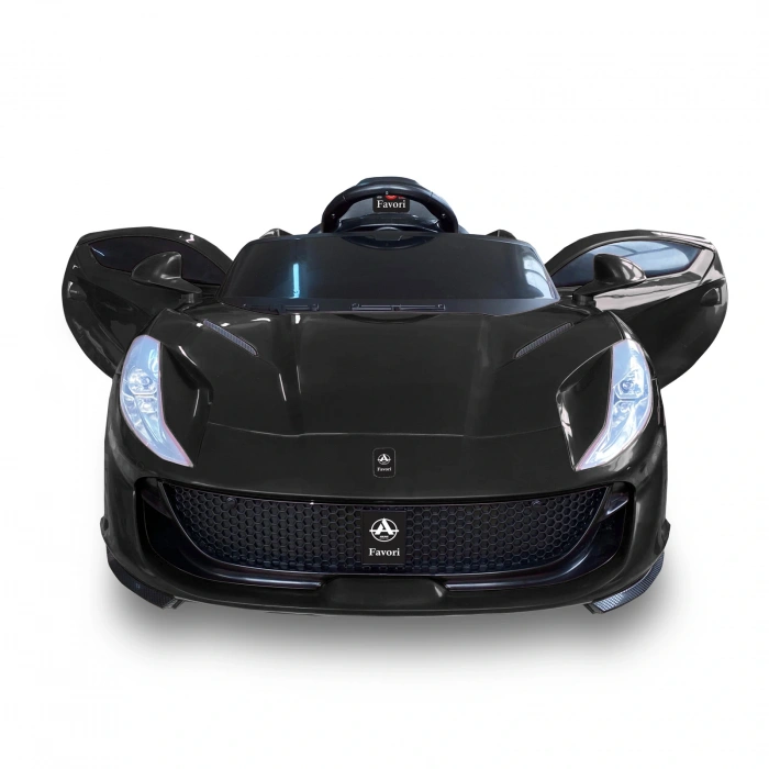 Favori GT Siyah Uzaktan Kumandalı 4X2 12 Volt Akülü Araba - RC Ferrari Akülü Araba