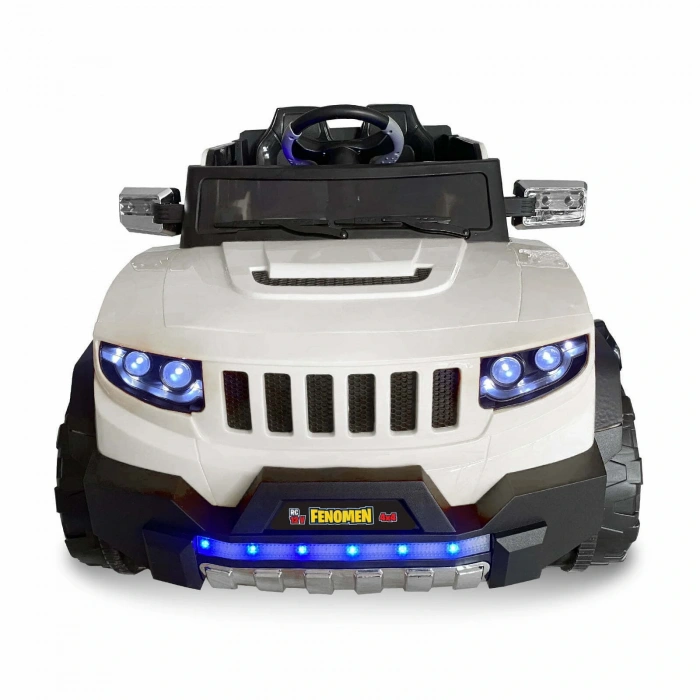 Fenomen Beyaz Uzaktan Kumandalı 4X4 12 Volt Çift Kişilik Akülü Araba - RC Jeep 4x4 Akülü Araba