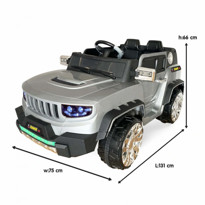 Fenomen Gri Uzaktan Kumandalı 4X4 12 Volt Çift Kişilik Akülü Araba - RC Jeep 4x4 Akülü Araba