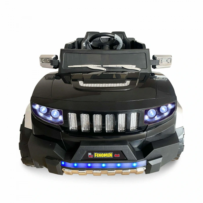 Fenomen Siyah Uzaktan Kumandalı 4X4 12 Volt Çift Kişilik Akülü Araba - RC Jeep 4x4 Akülü Araba