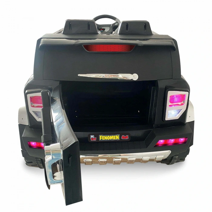 Fenomen Siyah Uzaktan Kumandalı 4X4 12 Volt Çift Kişilik Akülü Araba - RC Jeep 4x4 Akülü Araba