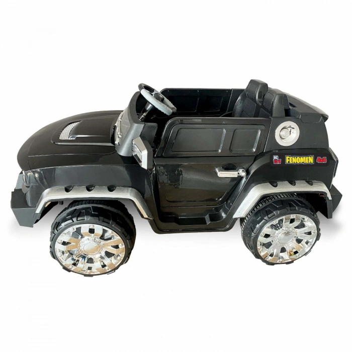 Fenomen Siyah Uzaktan Kumandalı 4X4 12 Volt Çift Kişilik Akülü Araba - RC Jeep 4x4 Akülü Araba