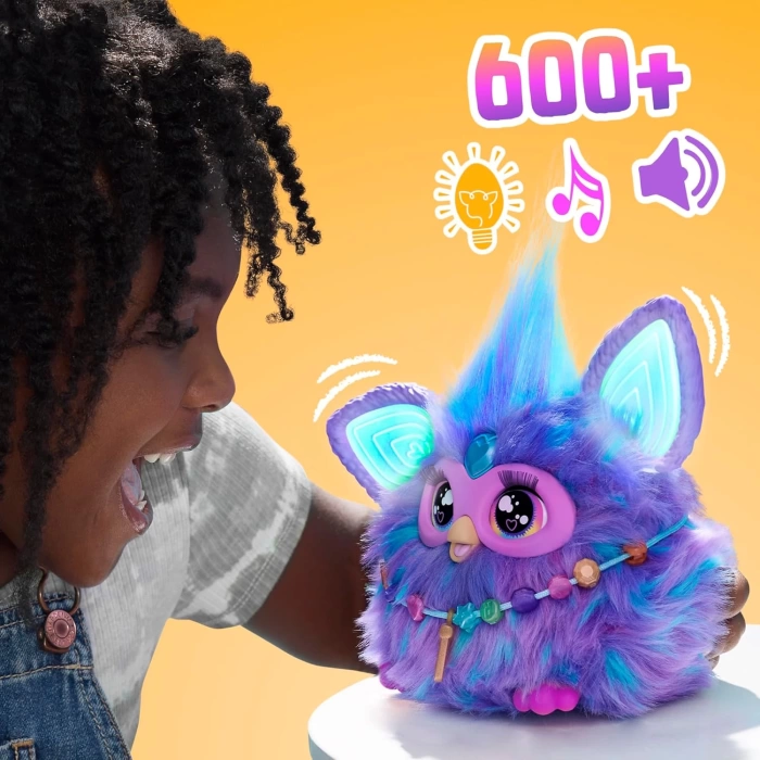 Furby Mor Renkli İnteraktif Pelüş Oyuncak - Furby Peluşu - Furby Oyuncak Peluş - Konuşan Furby Oyuncak
