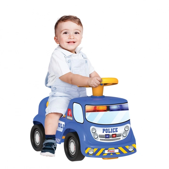 Go Hero Polis Arabası - Binmeli Araba İlk Arabam - Çocuk Arabası - İlk Adım Arabası - 4 Teker Araç