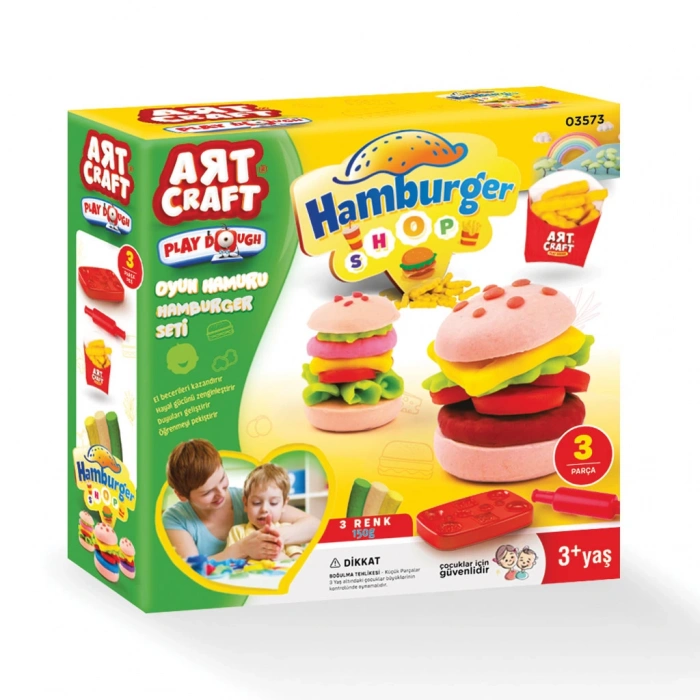 Hamburger Oyun Hamur Seti 150 Gr. - Oyun Hamuru Seti - Hamur Setleri - Hamur Kalıpları