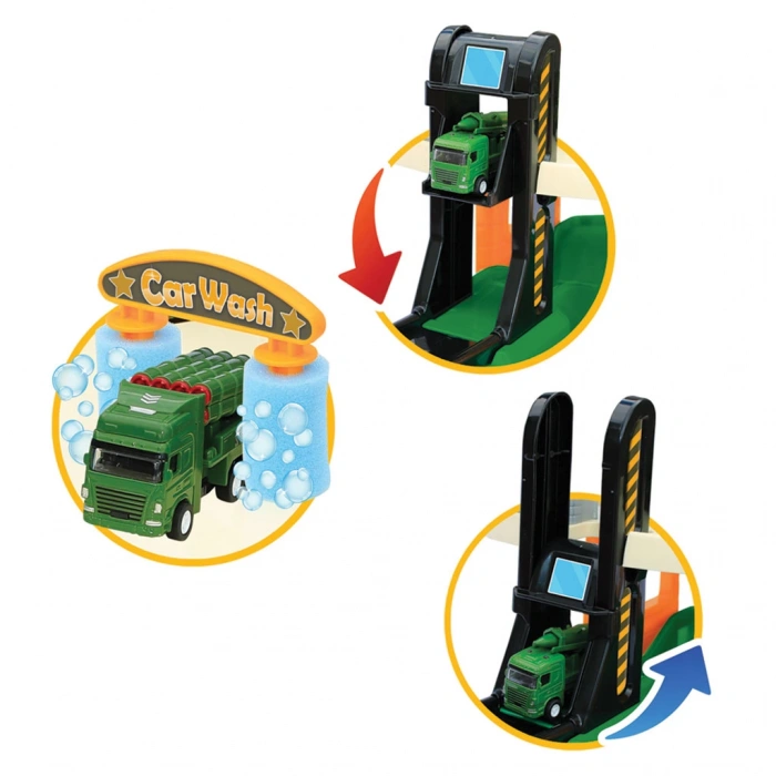 İki Katlı Askeri Garaj Seti - Otopark Seti - Araba Seti - Askeri Oyuncak - İki Katlı Garaj