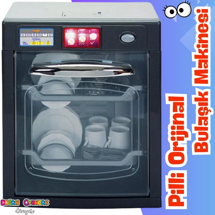 İnteraktif Bulaşık Makinesi Oyun Seti 28 Parça - Orijinal Bulaşık Makinesi - Çalışan Bulaşık Makinesi - Pilli Bulaşık Makinesi