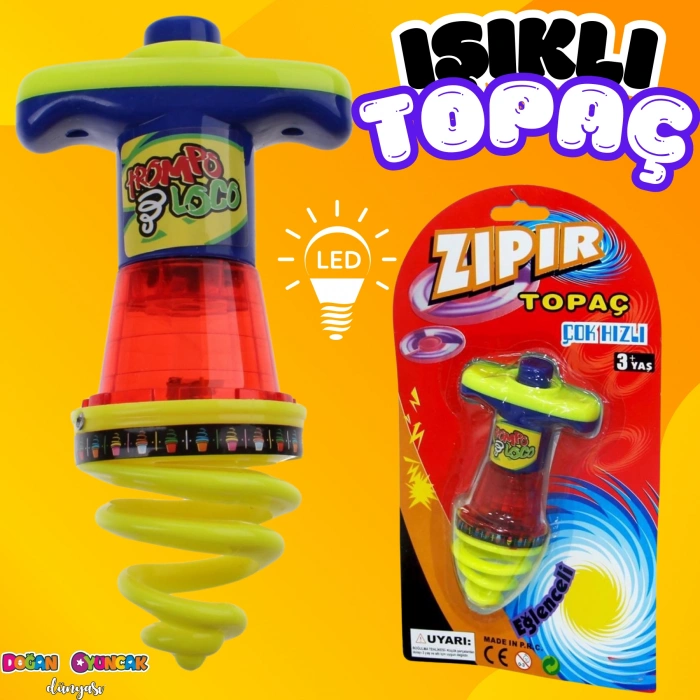 Işıklı Yaylanabilen Topaç - Çocukluk Harikası Topaç - Oyuncak Işıklı Topaç - Zıplayan Topaç - Hızlı dönebilebilen Gyro Topaç