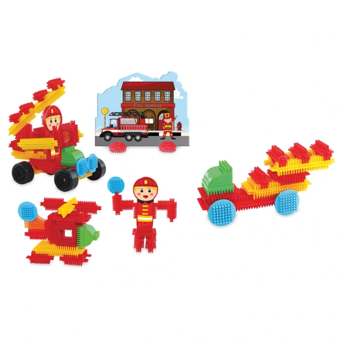 İtfaiye Kaktüs Bloklar (55 Parça) - Kaktüs Oyuncak - Lego Seti - Kaktüs Lego - Taraklı Lego