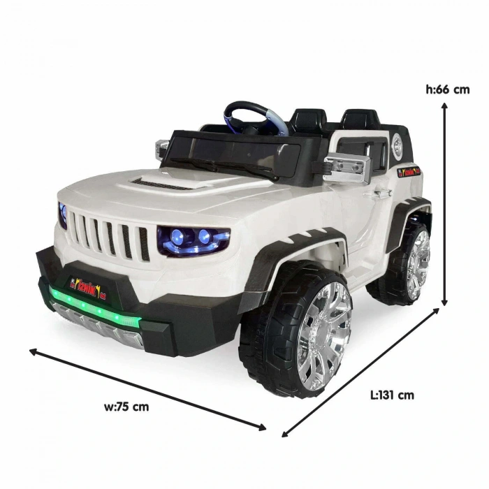 İznik Beyaz Uzaktan Kumandalı 4X2 12 Volt Akülü Araba - RC Jeep Akülü Araba