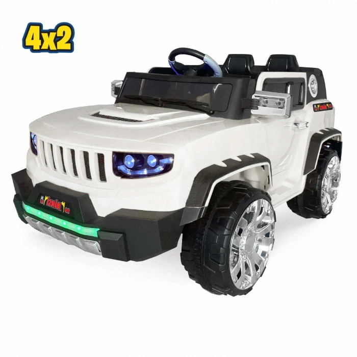 İznik Beyaz Uzaktan Kumandalı 4X2 12 Volt Akülü Araba - RC Jeep Akülü Araba