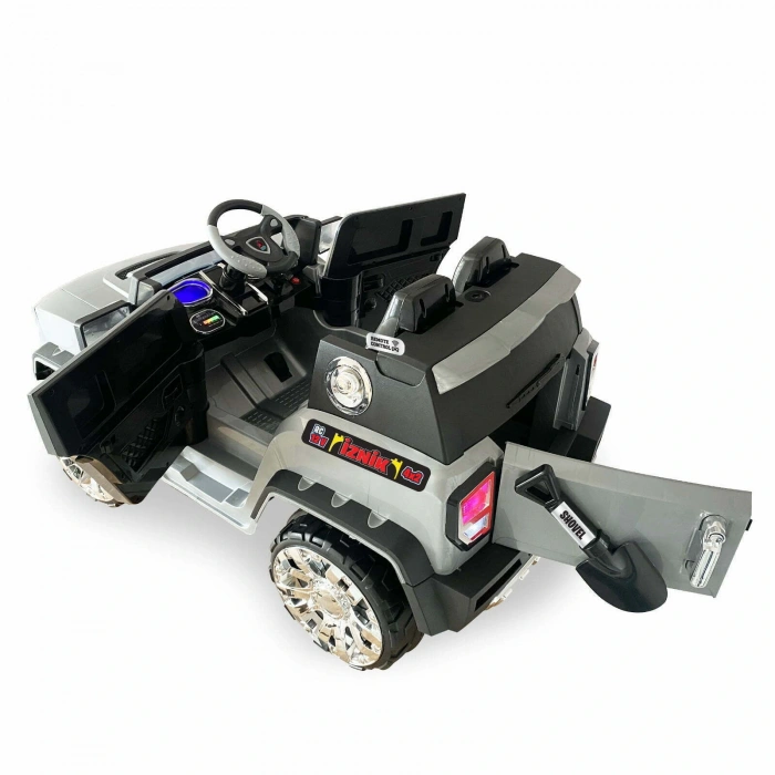İznik Gri Uzaktan Kumandalı 4X2 12 Volt Akülü Araba - RC Jeep Akülü Araba
