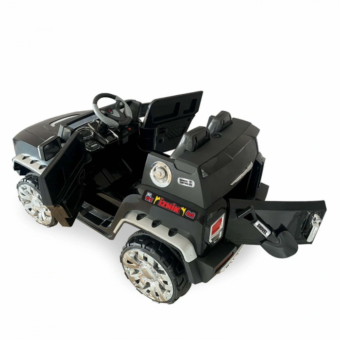İznik Siyah Uzaktan Kumandalı 4X2 12 Volt Akülü Araba - RC Jeep Akülü Araba