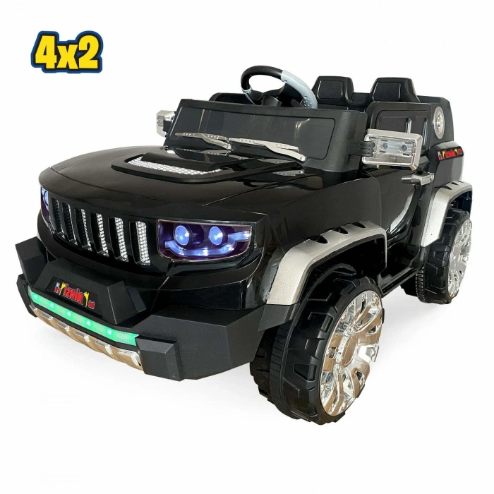 İznik Siyah Uzaktan Kumandalı 4X2 12 Volt Akülü Araba - RC Jeep Akülü Araba