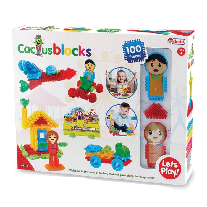 Kaktüs Bloklar (100Parça) - Kaktüs Oyuncak - Lego Seti - Kaktüs Lego - Taraklı Lego