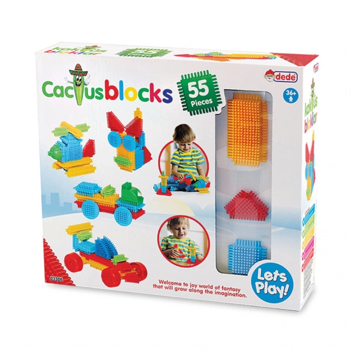 Kaktüs Bloklar (55 Parça) - Kaktüs Oyuncak - Lego Seti - Kaktüs Lego - Taraklı Lego
