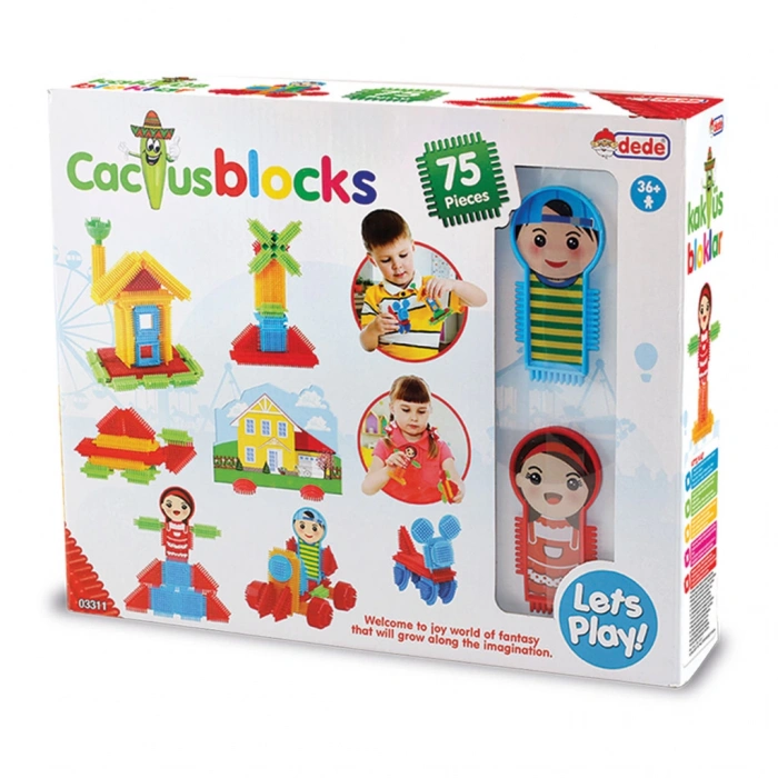 Kaktüs Bloklar (75 Parça) - Kaktüs Oyuncak - Lego Seti - Kaktüs Lego - Taraklı Lego