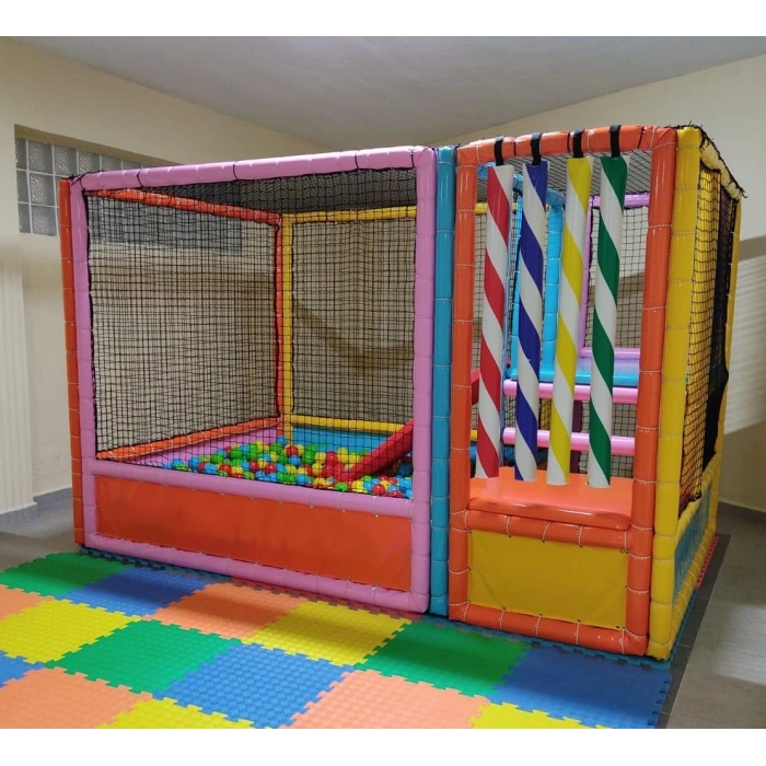 Kaydıraklı Oyun Havuzu- Sünger Soft Play Top Havuzu Çocuk Oyun Alanı
