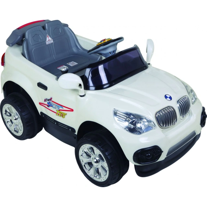 Kumandalı BMW Akülü Araba Beyaz - Kumandalı 12 Volt Tek Kişilik Akülü Araba Akülü JEEP - TX5 Sport Akülü Araba