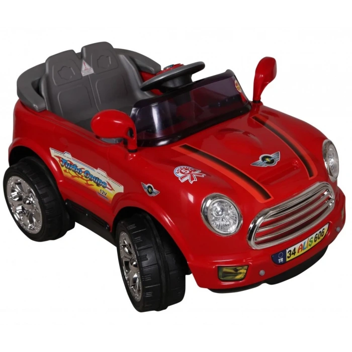 Kumandalı Mini Cooper Akülü Araba Kırmızı - Kumandalı 12 Volt Tek Kişilik Akülü Araba Akülü JEEP - Turbo Coupe Akülü Araba