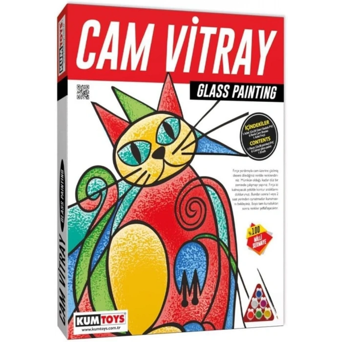 Kumtoys Cam Vitray Boyama Seti - Sanat Seti - Boyama Setleri - Cam Boyama Seti