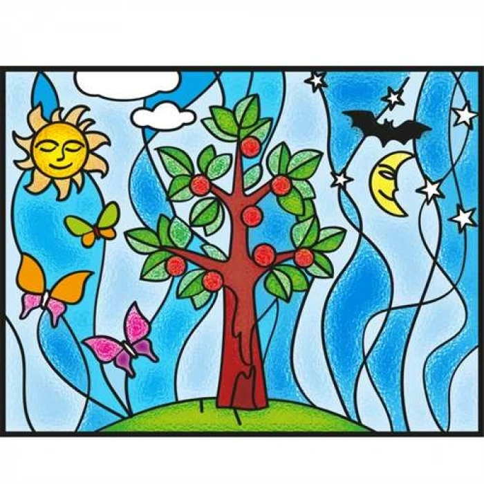 Kumtoys Cam Vitray Boyama Seti - Sanat Seti - Boyama Setleri - Cam Boyama Seti