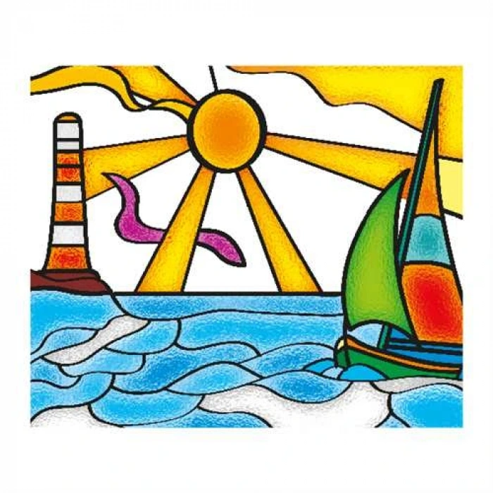 Kumtoys Cam Vitray Boyama Seti - Sanat Seti - Boyama Setleri - Cam Boyama Seti