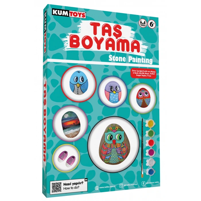 Kumtoys Taş Boyama Seti - Sanat Seti - Boyama Setleri - Çakıl Taşları Boyama Seti