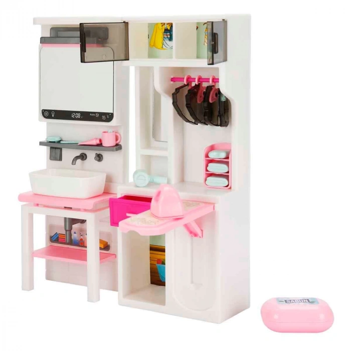 Lavabo ve Ütü Masası Banyo Seti - Modern Banyo Seti - Minyatür Ev Oyuncak Seti - Banyo Oyuncak Seti - Lavabo, Ütü Masası Oyuncak