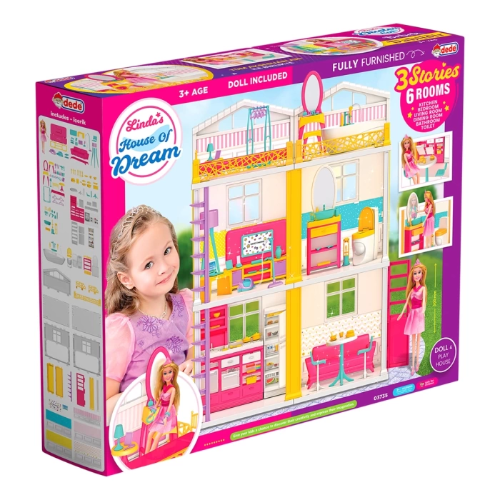 Lindanın Düşler Evi - Ev Oyuncak - Lindanın Düşler Ev Seti - Barbie Ev Seti