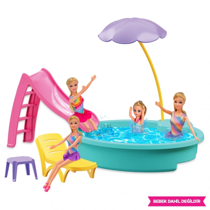 Lindanın Havuzu - Havuz Partisi Oyuncak - Havuz Partisi Seti - Barbie Havuz Seti