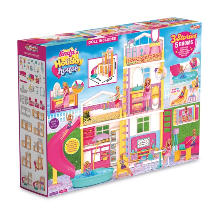 Lindanın Tatil Evi - Ev Oyuncak - Lindanın Tatil Ev Seti - Barbie Ev Seti - Rüya Evi - Oyun Evi