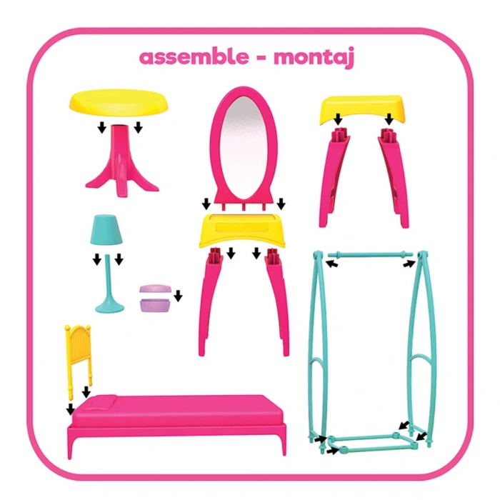 Lindanın Yatak Odası - Yatak Odası Oyuncak - Yatak Odası Seti - Barbie Yatak Odası