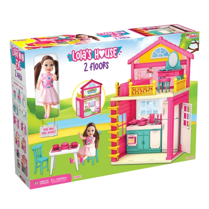 Lolanın 2 Katlı Evi - Ev Oyuncak - Lolanın 2 Katlı Ev Seti - Barbie Ev Seti
