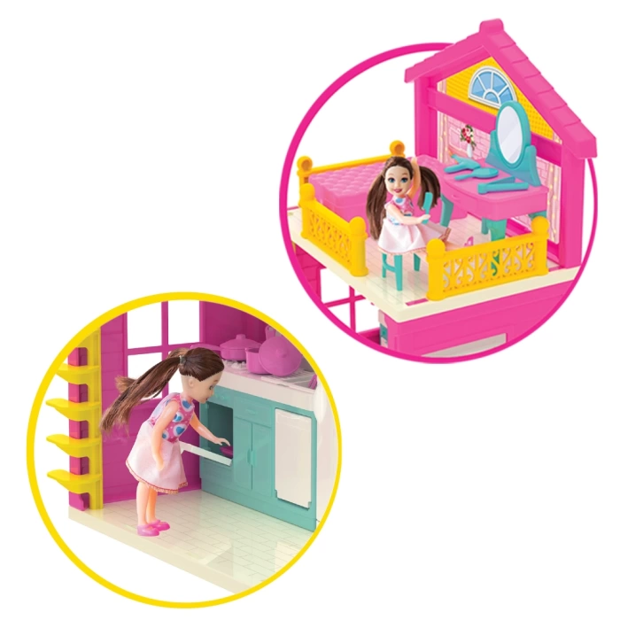 Lolanın 2 Katlı Evi - Ev Oyuncak - Lolanın 2 Katlı Ev Seti - Barbie Ev Seti