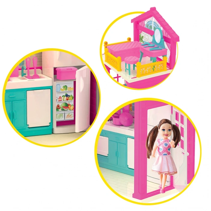 Lolanın 3 Katlı Evi - Ev Oyuncak - Lolanın 3 Katlı Ev Seti - Barbie Ev Seti
