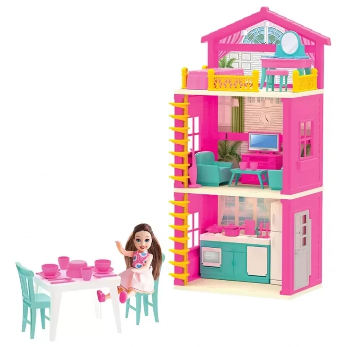 Lolanın 3 Katlı Evi - Ev Oyuncak - Lolanın 3 Katlı Ev Seti - Barbie Ev Seti