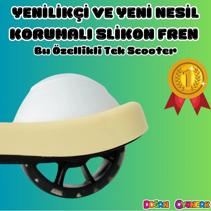 Lupa Katlanabilir Işıklı 3 Tekerlekli Sarı Scooter - Işıklı Scooter - Slikon Teker Scooter - Çocuk Scooter - İttir Git