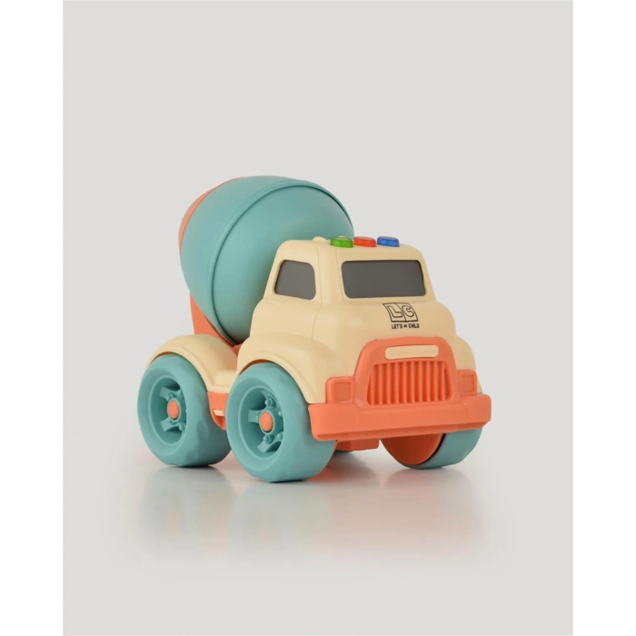 Lüx Bej Sesli Ve Işıklı Minik Mikser - Plastik Mikser - Kırılmaz Oyuncak - Kırılmaz Çimento Mikser - Çimento Arabası