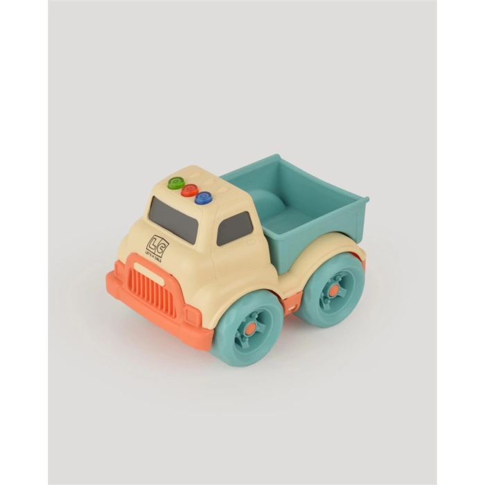 Lüx Bej Sesli ve Işıklı Minik Pikap - Plastik Kamyon - Kırılmaz Oyuncak - Kırılmaz Pikap - Işıklı Sesli Pikap