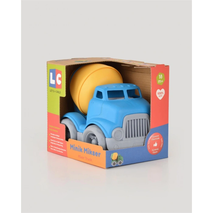 Lüx Mavi Minik Mikser - Plastik Mikser - Kırılmaz Oyuncak - Kırılmaz Çimenyo Kamyon - Çimento Arabası Mikser