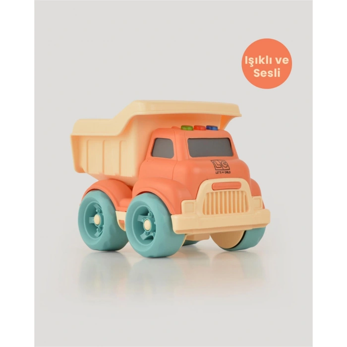 Lüx Somon Sesli ve Işıklı Minik Kamyon - Plastik Kamyon - Kırılmaz Oyuncak - Kırılmaz Kamyon - Işıklı Sesli Kamyon